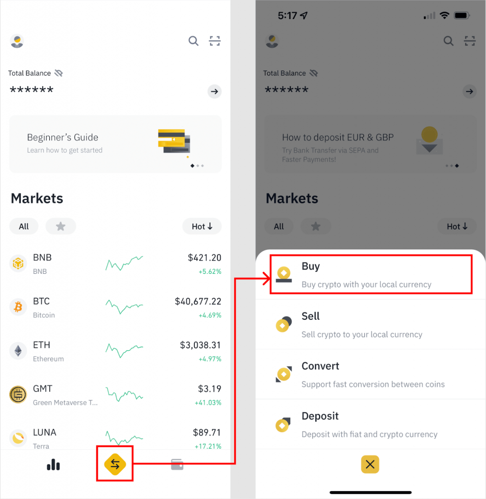 Come comprare e vendere crypto su Binance
